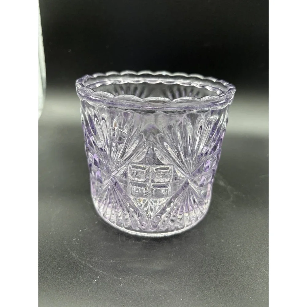 Vintage‎ Etched Glass Light Lavender Vase